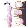 Seawhisper Children’s Dinosaur Costume, Girls’ Pink Jumpsuit, Carnival Costume, Fancy