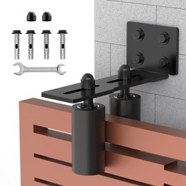 Anobeyi Heavy Duty Slide Gate Roller Guide with L Rear Post Steel Bracket, Sliding Rolling Gate Hardware Kit Support Assembly for Sliding/Rolling/Garage/Wood/Fence Door (Black-1pc, 4in)