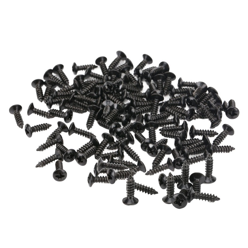 100PCS Guitar Pickguard Screws Metal Guard Plate Mounting Screw Electric