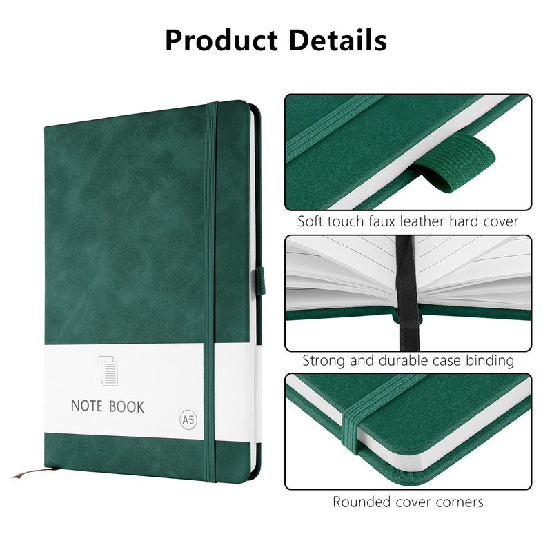 A5 Notebook, 2 Pack Notebook A5 200 Pages 100 GSM