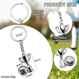 KOQAIIZ 2 Pieces Football Key Fob for Boys Key Fob Football Boot Football Pendant Trophy Car Keychain Decoration Football Field