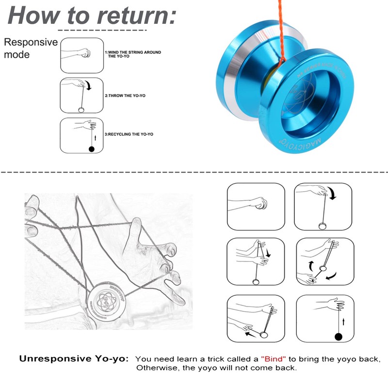 MAGICYOYO N8 Yoyo Professional Responsive & Unresponsive Yo-yo for Kids