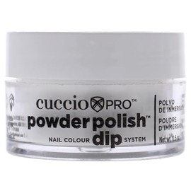 Cuccio Colour Powder Nail Polish - Lacquer For Manicure And Pedicure - Highly Pigmented Powder That Is Finely Milled - Durable Finish With A Flawless Rich Color - White W/ Silver Mica - 0.5 Oz