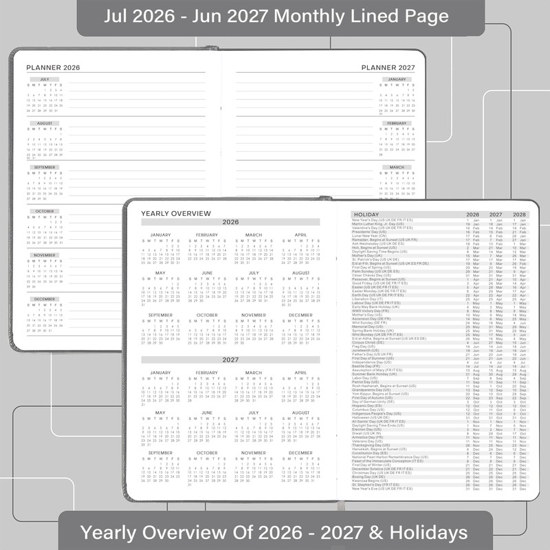 2026-2027 Diary - A5 Diary 2026-2027, Day Per Page from