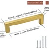 goldenwarm 5 Pack Brushed Brass Cabinet Handles -128mm Modern Gold