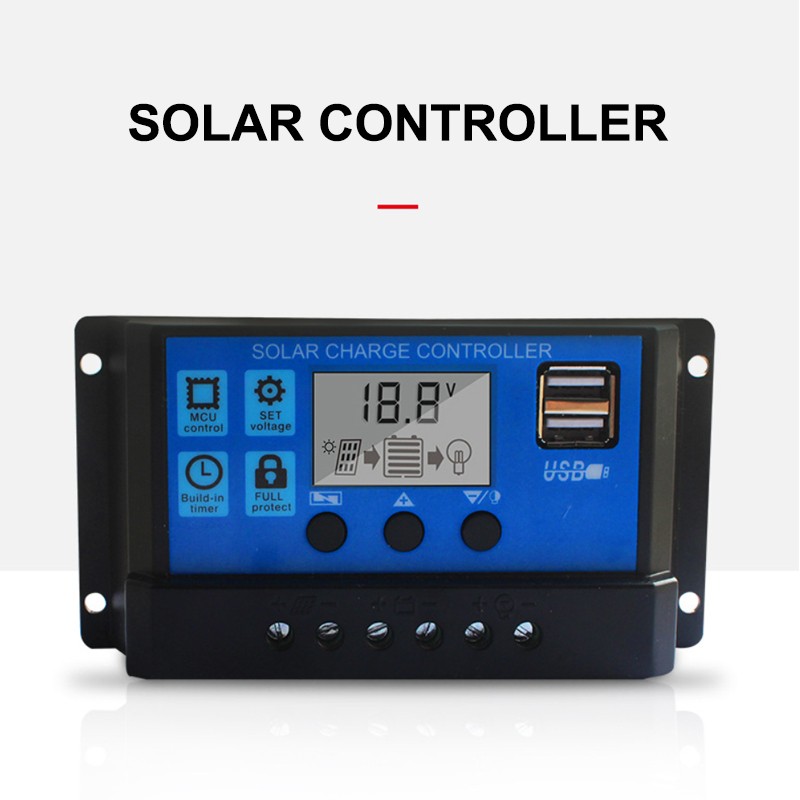 30A Solar Charge Controller 12V/24V Automatic Identification LED Display PWM