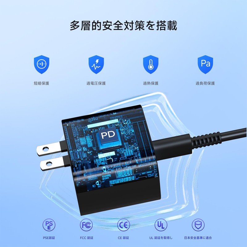 Switch 2 AC Adapter Charger PD Standard 60W Fast Charging