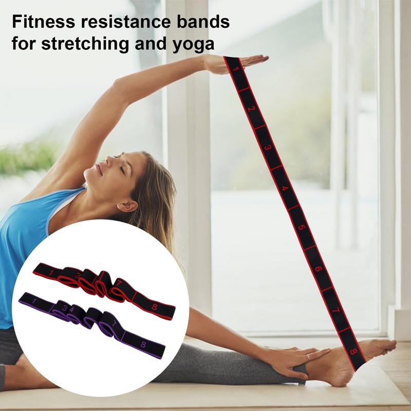 4pcs Numbered Fitness Resistance Bands, Stretching Strap with Clear Markings