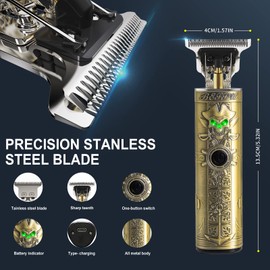 FADEKING Beard Trimmer for Men, Mes Hair Trimmer T-Blade Trimmer Cordless Rechargeable Edgers Clippers Haircut & Grooming Kit with Travel Storage Case