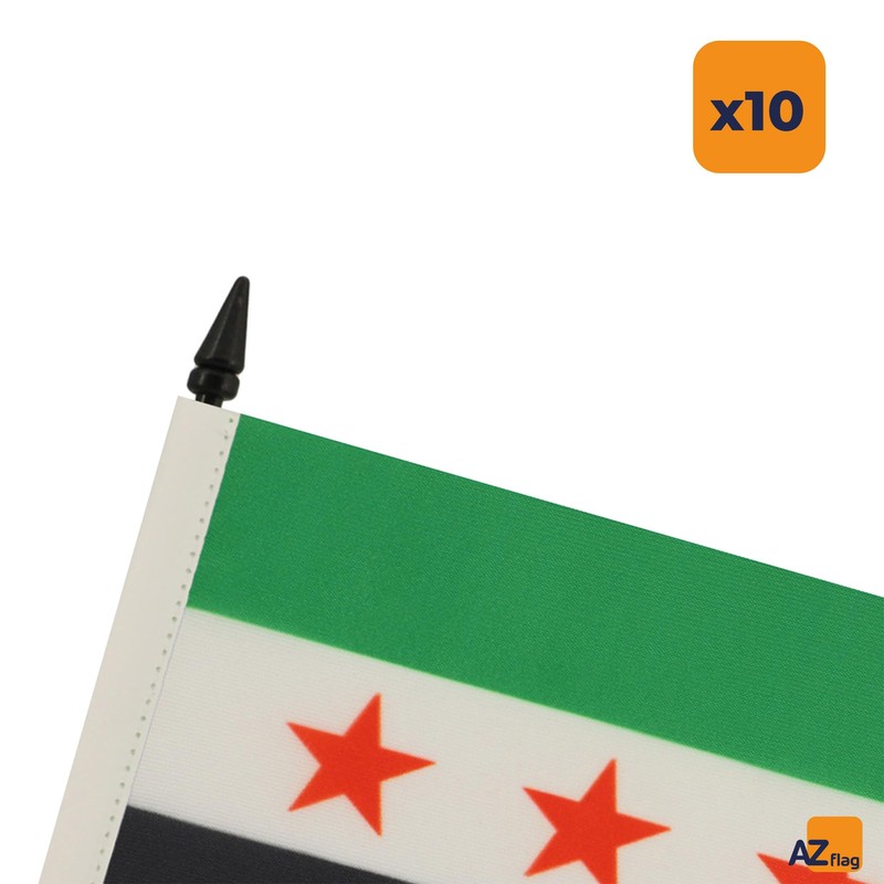 AZ FLAG Pack of 10 Syrian Table Flags - Free
