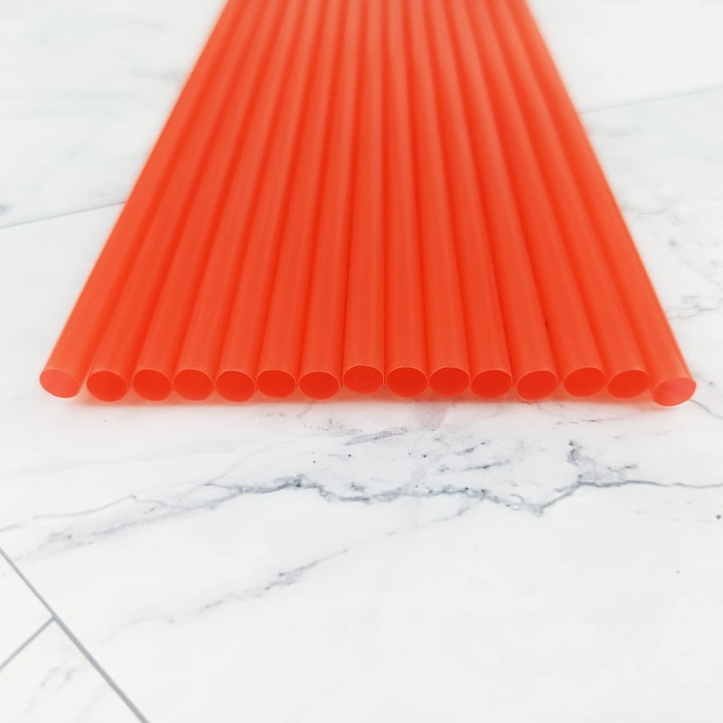 YAOSHENG200PCS 10.2 Inches Disposable Decorative Red Plastic Straws for Birthday