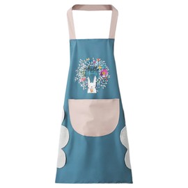 DHSBGWSX 1 Piece Women's Apron, Women's Apron with Pockets, Women's Baking Apron, Women's Waterproof Apron, Men's Kitchen Apron, Women's Cooking and Baking Apron (Blue), blue