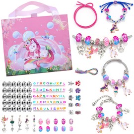 Unicorn Gifts for Girls Age 5-10, Jewellery Making Kit for Girls Kids Toys for 5 6 7 8 9 10 Years Old Girls Gifts Age 5-10 Bracelet Making Kit Crafts Kit for Kids Birthday Gifts for Girls beads