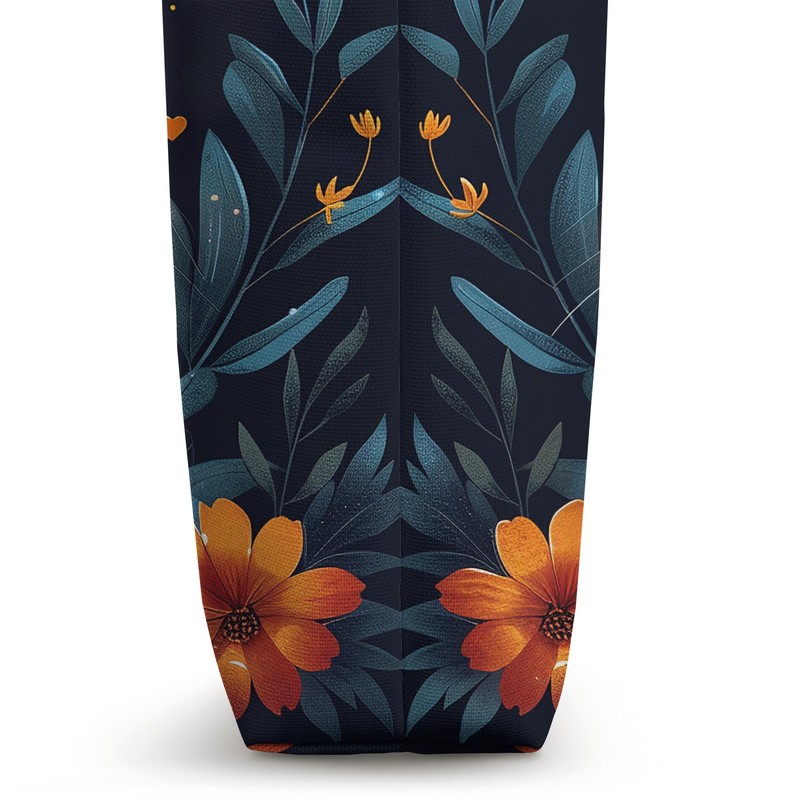 Leopard Flowers With Hearts Around Boho Style Graphic Tote Bag