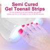 XEAOHESY 26pcs Semi Cured Gel Toe Nail Strips, Pedicure Nail