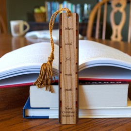 Hans Christian Andersen Music Speaks Quote, Engraved Wooden Bookmark - Also Available with Personalization - Made in USA