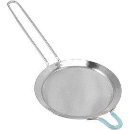 60 Mesh Fine Strainer Stainless Steel Hand Flour Sieve with Long Handle for Kitchen (Silvery, 14 * 30CM)
