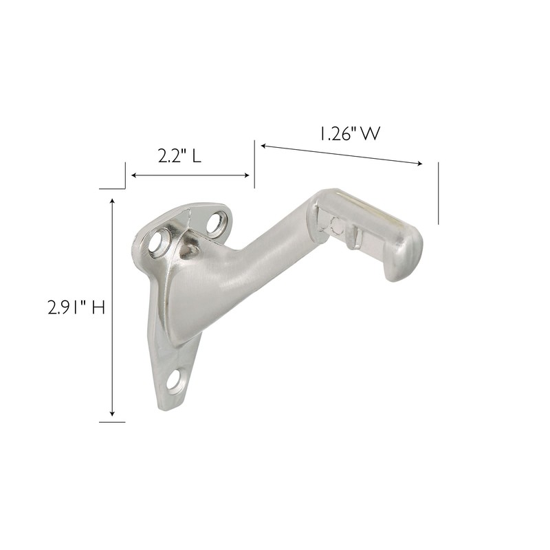 5-Pack Standard Handrail Brackets for Stairways and Hallways, Satin Nickel