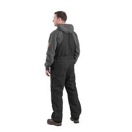 Berne Men's Heartland Insulated Washed Duck Bib Overall, Large Regular, Black