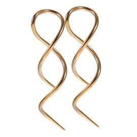 Healeved 2pcs Spiral Threader Earrings Minimalist Twisted Stainless Steel Dangle Earrings for Women for Everyday Wear
