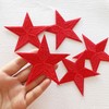 Zlettery 5pcs Red Star Iron on Patches, Star Patches Embroidered
