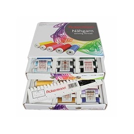 Ackermann Sewing Thread Box White 36 x 200 m with Jeans Super Stretch, TwinStretch & Jersey