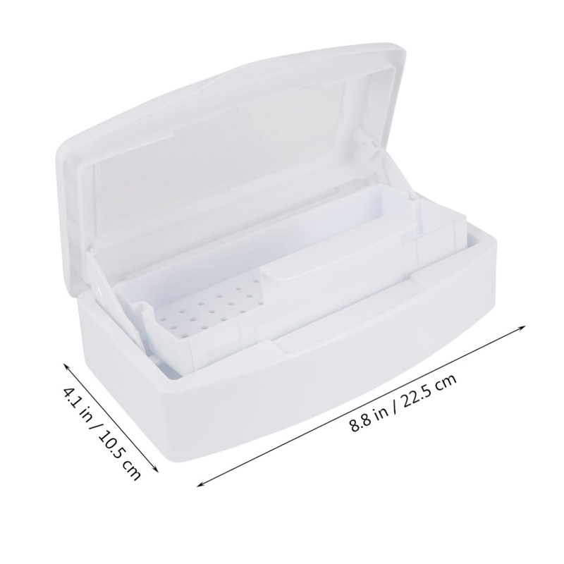 Healvian Transparent Lid Sterilizer Box for Nail Art Tools Durable
