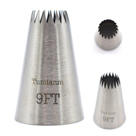 Tumtanm 9ft Teardrop Flower Piping Nozzle, Large Seamless Stainless Steel Piping Tip #2.7m