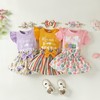 SUNNY PIGGY Baby Girl Easter Outfits Infant Clothes Short Sleeve