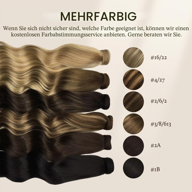 DOORES Ponytail Hairpiece, Light Blonde Highlights Golden Blonde, 35 cm,