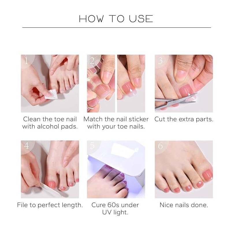 Beaolata Semi Cured Gel Nail Strips - 26 PCS Salon