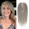YWGYWG Hair Toppers for Women Real Human Hair, Light Grey