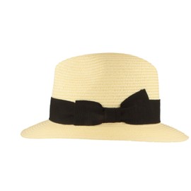 Straw Hat Bogart Hat Summer Hat Sun Hat Made of 100% Paper Crushable Hat Especially Light Flexible Skin-friendly Comfortable, Natural, black set