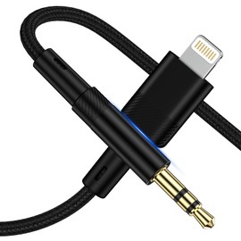 AUX Cable, AUX Cable, Converter, Lightning to 3.5mm Audio Cable, HiFi Sound Quality, Durable Nylon Braid, Compatible with Headphones, Home Stereos, Car Stereos, Speakers, and More Audio Cable, 3.3 ft