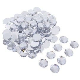 jojofuny 100PCS Flat Back Acrylic Rhinestones for Crafts DIY Decorations and Makeup Art Smooth Durable and Round Gems for Clothing Shoes and Events