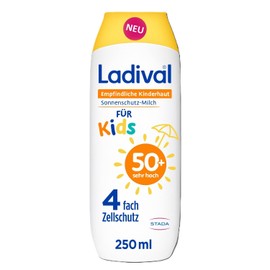 Ladival® Sensitive Children's Skin Sun Protection Milk SPF 50+ for Children and Babies from 6 Months, Extra Waterproof, with 4-Way Cell Protection, Sun Cream 250 ml