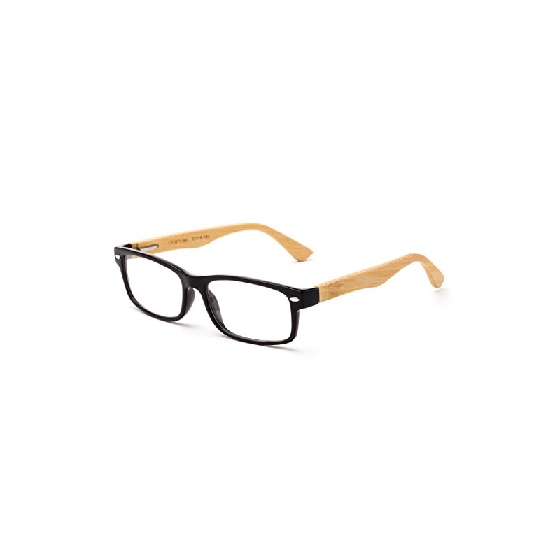 Real Bamboo Reading Glasses Spring Hinge Genuine Bamboo Rectangular Reader