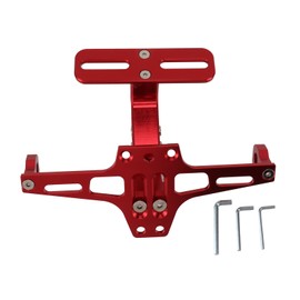 Motorcycle License Plate Bracket CNC Aluminium Alloy Universal Adjustable Motorcycle License Plate Holder Red