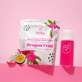 Collagen Peptides Powder with Hyaluronic Acid & Vitamin C Dragon Fruit Flavor 1lb Hydrolyzed Collagen 13g Protein Zero Sugar Supports Skin Hair Gut Health