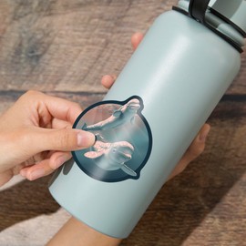 Die Cut Sticker Lithograph, Beluga, Contour Vinyl Sticker 3 to 6 inches, (Waterproof Decal for Cars, Water Bottles, Laptops, Coolers), Large