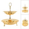 2 Tier Fruit Plate Metal Round Gold Plated Beautiful Cupcake