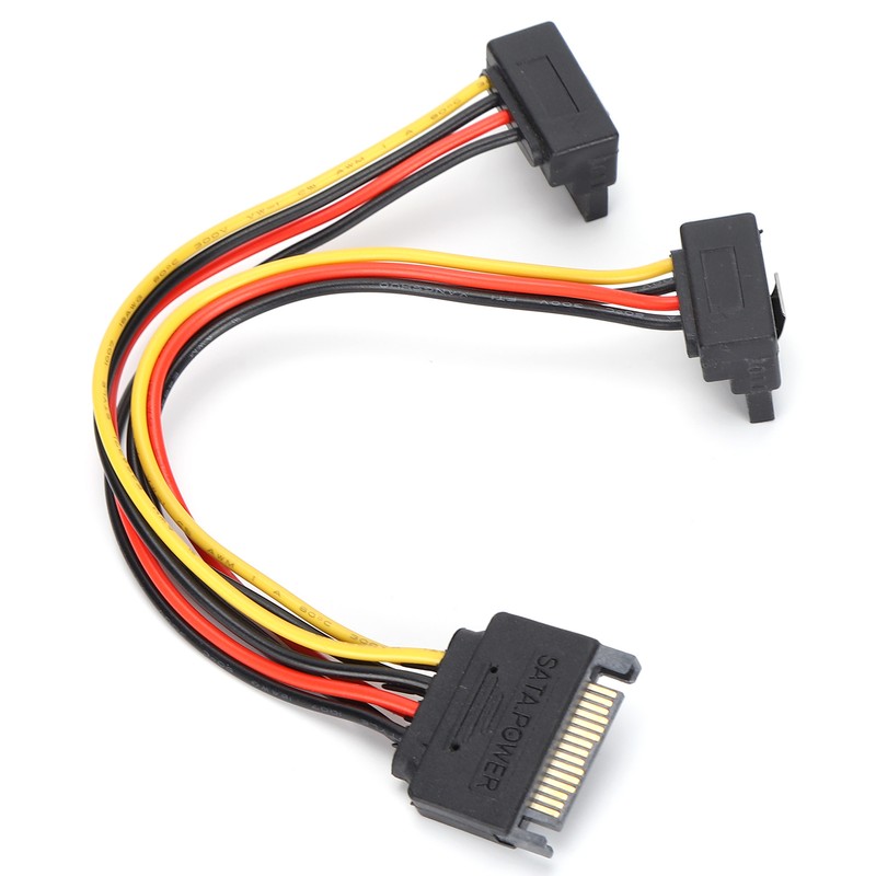 10Pcs SATA Power Adapter 15pin 1 Male to 2 Female