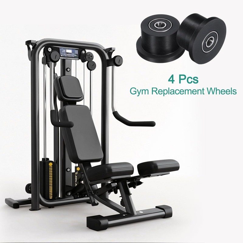 sourcing map 4 Pack Nylon Machined Wheels/Rollers Gym Replacement Wheels
