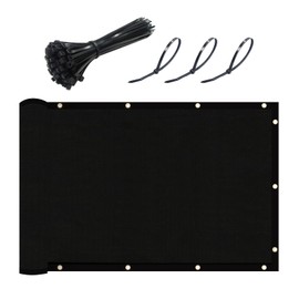 UPGRADE Privacy Fence Screen 90% Visual Blockage 6'x11' Black Outdoor 175 GSM HDPE Mesh Panels for Deck,Balcony,Backyard,Patio with Zip Ties,Customized，A494