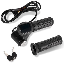 leaptrend 36V E-Scooter Throttle with LCD Display, Switch & 2 Keys Fit for Gotrax Flex and Hoverfly Z5 Electric Scooter Twist Accelerator Handle Grip w/Battery Display Power Lock Light Switch, 6-Pin