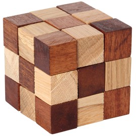 Bartl 109108 Snake Cube Puzzle Game 3 x 3 x 3 Brown / Natural