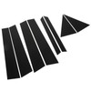 8PCS Door Window Pillar Trim Bright Black 4D Style PC