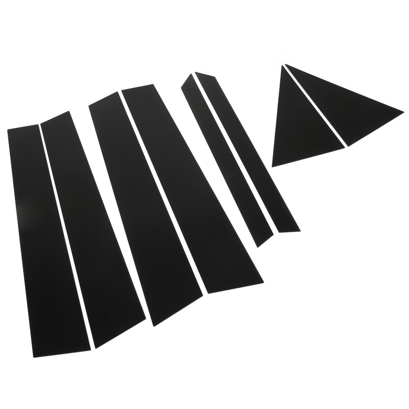 8PCS Door Window Pillar Trim Bright Black 4D Style PC