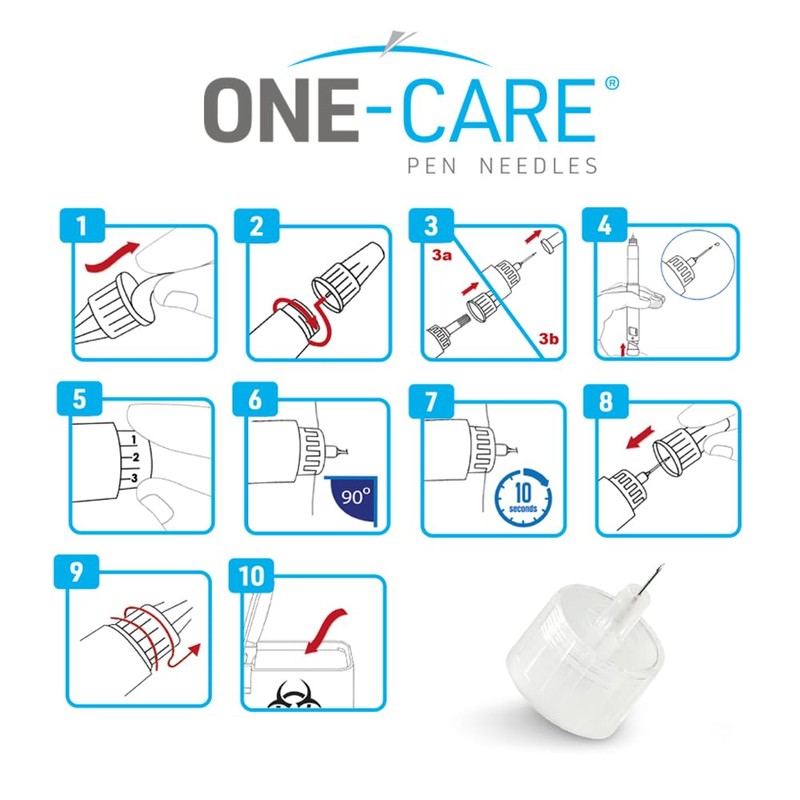 ONE-CARE Pen Tips 31G x 5/32’’ (4mm), Universal Fit, Optimal