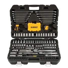 DEWALT Kit de herramientas para mecnico con estuche, juego de llaves mtricas y estndar completo, 14 y 38 de transmisin, llaves hexagonales y...       
